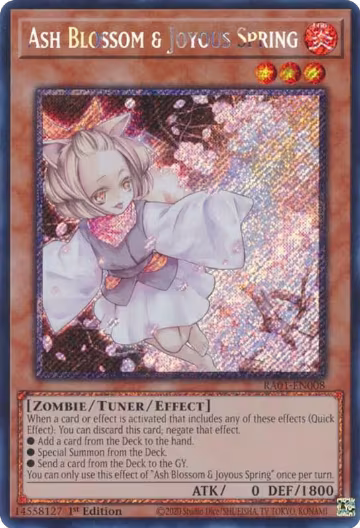 Ash Blossom & Joyous Spring (Platinum Secret Rare) (RA01-EN008), 25th Anniversary Rarity Collection — Yu-Gi-Oh! card price