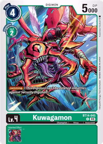 Kuwagamon (BT14-045 C), Blast Ace — Digimon card price