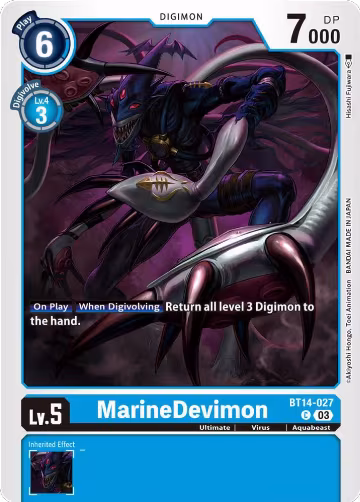 MarineDevimon (BT14-027 C), Blast Ace — Digimon card price