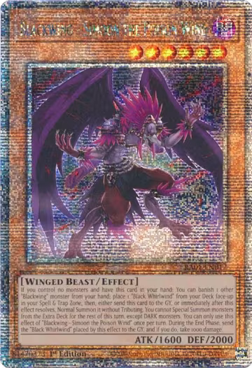 Blackwing - Simoon the Poison Wind (Quarter Century Secret Rare) (RA01-EN012), 25th Anniversary Rarity Collection — Yu-Gi-Oh! card price