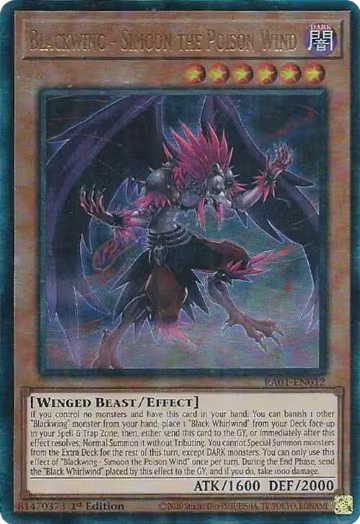 Blackwing - Simoon the Poison Wind (PUR) (RA01-EN012), 25th Anniversary Rarity Collection — Yu-Gi-Oh! card price