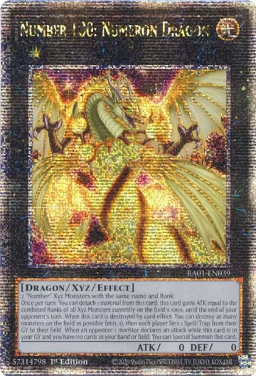 Number 100: Numeron Dragon (Quarter Century Secret Rare) (RA01-EN039), 25th Anniversary Rarity Collection — Yu-Gi-Oh! card price