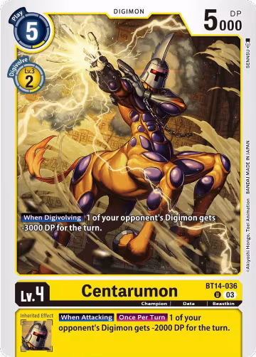 Centarumon (BT14-036 U), Blast Ace — Digimon card price