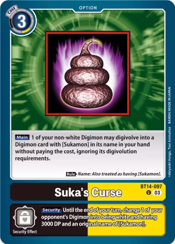 Suka's Curse (BT14-097 U), Blast Ace — Digimon card price