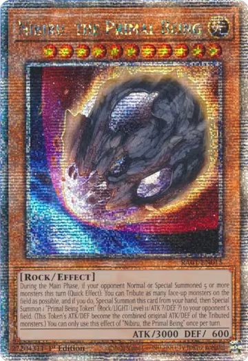 Nibiru, the Primal Being (Quarter Century Secret Rare) (RA01-EN015), 25th Anniversary Rarity Collection — Yu-Gi-Oh! card price