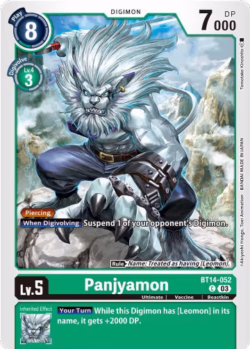 Panjyamon (BT14-052 C), Blast Ace — Digimon card price