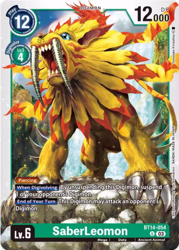 SaberLeomon (BT14-054 U), Blast Ace — Digimon card price