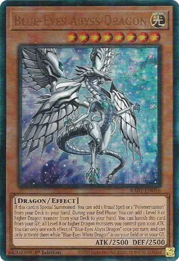 Blue-Eyes Abyss Dragon (PUR) (RA01-EN016), 25th Anniversary Rarity Collection — Yu-Gi-Oh! card price