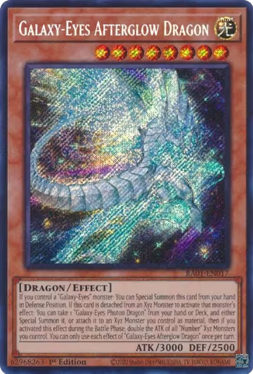 Galaxy-Eyes Afterglow Dragon (Secret Rare) (RA01-EN017), 25th Anniversary Rarity Collection — Yu-Gi-Oh! card price