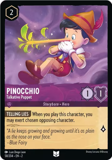 Pinocchio - Talkative Puppet (58/204), Rise of the Floodborn — Lorcana card price