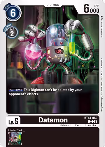 Datamon (BT14-062 C), Blast Ace — Digimon card price