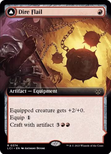 Dire Flail (Extended Art) (374), The Lost Caverns of Ixalan — Magic card price
