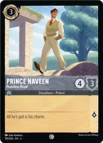 Prince Naveen - Penniless Royal (191/204), Rise of the Floodborn — Lorcana card price