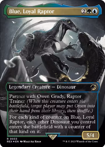 Blue, Loyal Raptor (Borderless) (Emblem) (33), Universes Beyond: Jurassic World Collection — Magic card price