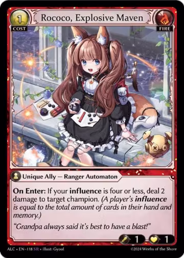 Rococo, Explosive Maven (118), Alchemical Revolution — Grand Archive card price