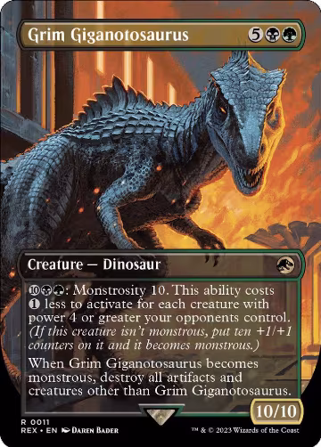 Grim Giganotosaurus (Borderless) (11), Universes Beyond: Jurassic World Collection — Magic card price