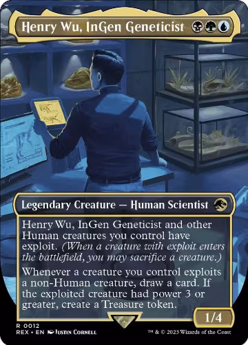 Henry Wu, InGen Geneticist (Borderless) (12), Universes Beyond: Jurassic World Collection — Magic card price