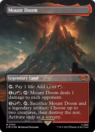 Mount Doom (Borderless) (Surge Foil) (754), Universes Beyond: The Lord of the Rings: Tales of Middle-earth — Magic card price