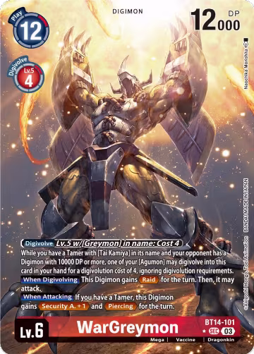 WarGreymon (Alternate Art) (BT14-101 SEC), Blast Ace — Digimon card price