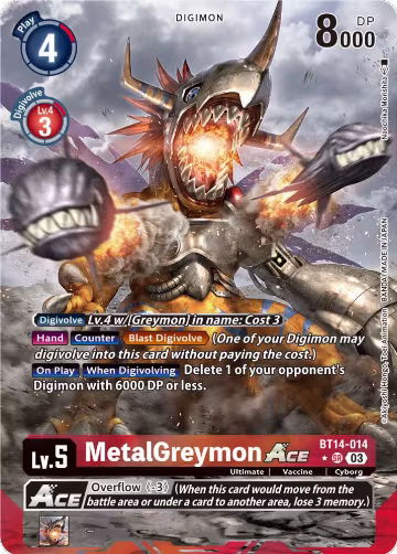 MetalGreymon ACE (Alternate Art) (BT14-014 SR), Blast Ace — Digimon card price