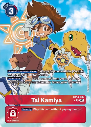 Tai Kamiya (Alternate Art) (BT14-082 R), Blast Ace — Digimon card price