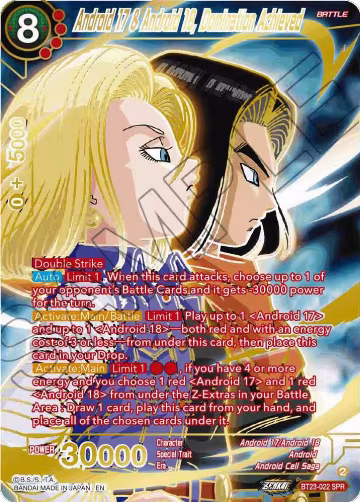 Android 17 & Android 18, Domination Achieved (SPR) (BT23-022), Perfect Combination — DB Super card price