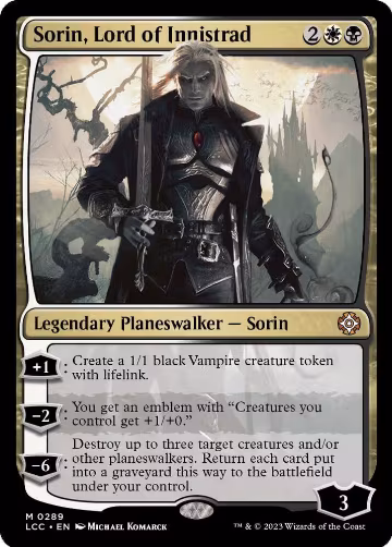 Sorin, Lord of Innistrad (289), Commander: The Lost Caverns of Ixalan — Magic card price