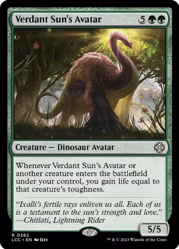 Verdant Sun's Avatar (262), Commander: The Lost Caverns of Ixalan — Magic card price