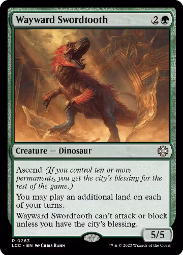 Wayward Swordtooth (263), Commander: The Lost Caverns of Ixalan — Magic card price