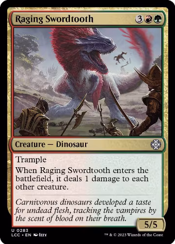 Raging Swordtooth (283), Commander: The Lost Caverns of Ixalan — Magic card price