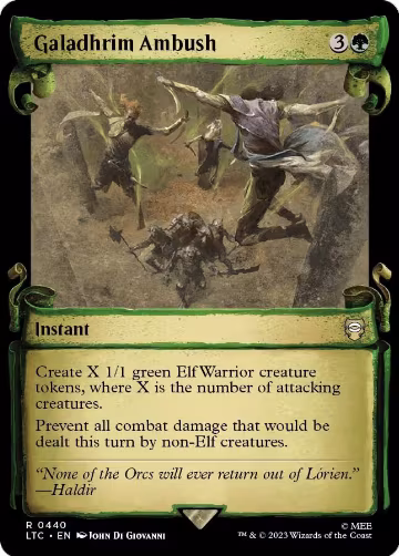 Galadhrim Ambush (Showcase Scrolls) (440), Commander: The Lord of the Rings: Tales of Middle-earth — Magic card price