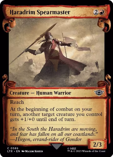 Haradrim Spearmaster (Showcase Scrolls) (586), Universes Beyond: The Lord of the Rings: Tales of Middle-earth — Magic card price