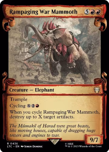 Rampaging War Mammoth (Showcase Scrolls) (436), Commander: The Lord of the Rings: Tales of Middle-earth — Magic card price