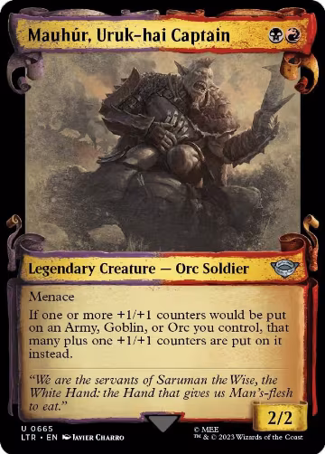 Mauhur, Uruk-hai Captain (Showcase Scrolls) (665), Universes Beyond: The Lord of the Rings: Tales of Middle-earth — Magic card price