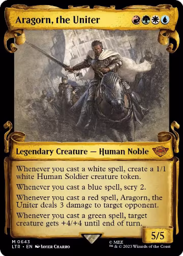 Aragorn, the Uniter (Showcase Scrolls) (643), Universes Beyond: The Lord of the Rings: Tales of Middle-earth — Magic card price