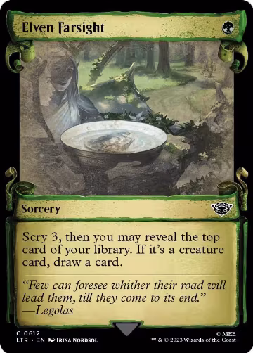 Elven Farsight (Showcase Scrolls) (612), Universes Beyond: The Lord of the Rings: Tales of Middle-earth — Magic card price