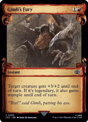 Gimli's Fury (Showcase Scrolls) (582), Universes Beyond: The Lord of the Rings: Tales of Middle-earth — Magic card price