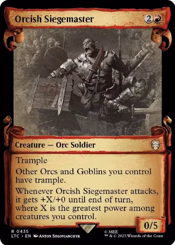 Orcish Siegemaster (Showcase Scrolls) (435), Commander: The Lord of the Rings: Tales of Middle-earth — Magic card price