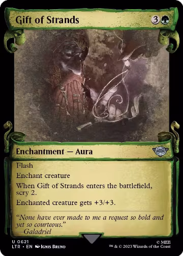 Gift of Strands (Showcase Scrolls) (621), Universes Beyond: The Lord of the Rings: Tales of Middle-earth — Magic card price