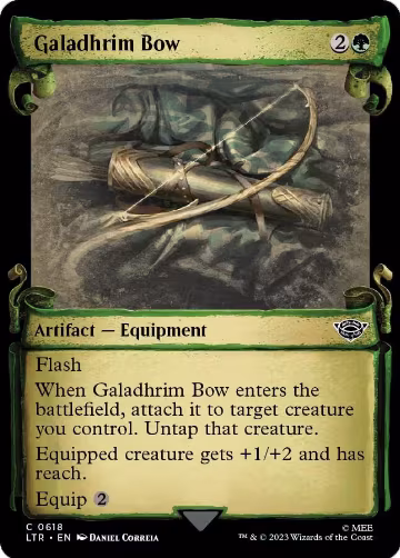 Galadhrim Bow (Showcase Scrolls) (618), Universes Beyond: The Lord of the Rings: Tales of Middle-earth — Magic card price