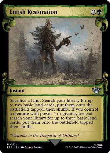 Entish Restoration (Showcase Scrolls) (614), Universes Beyond: The Lord of the Rings: Tales of Middle-earth — Magic card price