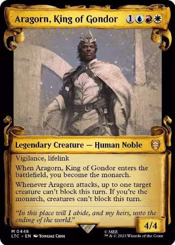 Aragorn, King of Gondor (Showcase Scrolls) (448), Commander: The Lord of the Rings: Tales of Middle-earth — Magic card price