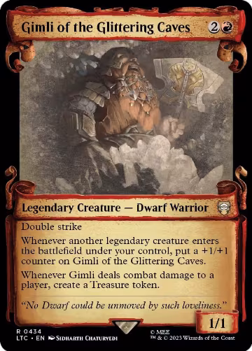 Gimli of the Glittering Caves (Showcase Scrolls) (434), Commander: The Lord of the Rings: Tales of Middle-earth — Magic card price