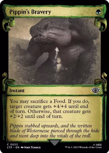 Pippin's Bravery (Showcase Scrolls) (633), Universes Beyond: The Lord of the Rings: Tales of Middle-earth — Magic card price