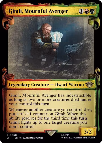Gimli, Mournful Avenger (Showcase Scrolls) (660), Universes Beyond: The Lord of the Rings: Tales of Middle-earth — Magic card price