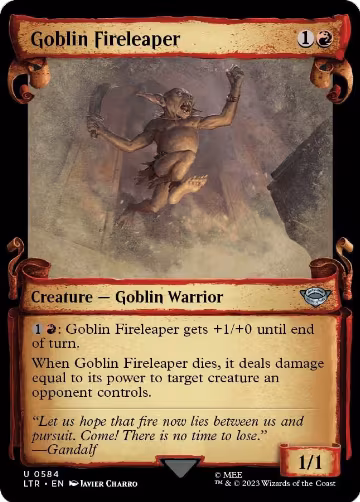 Goblin Fireleaper (Showcase Scrolls) (584), Universes Beyond: The Lord of the Rings: Tales of Middle-earth — Magic card price