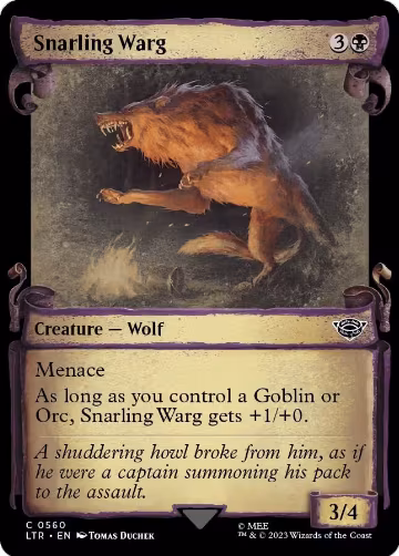 Snarling Warg (Showcase Scrolls) (560), Universes Beyond: The Lord of the Rings: Tales of Middle-earth — Magic card price