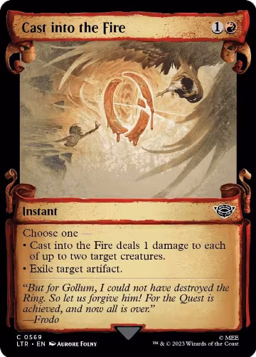 Cast into the Fire (Showcase Scrolls) (569), Universes Beyond: The Lord of the Rings: Tales of Middle-earth — Magic card price