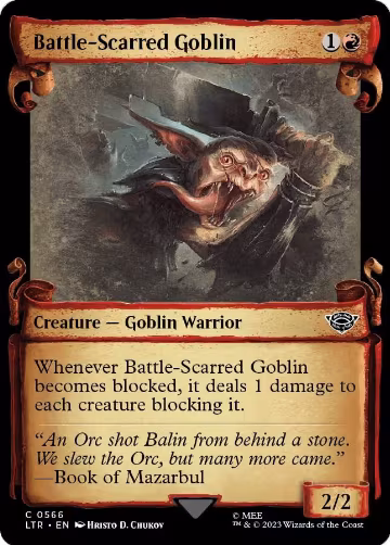 Battle-Scarred Goblin (Showcase Scrolls) (566), Universes Beyond: The Lord of the Rings: Tales of Middle-earth — Magic card price