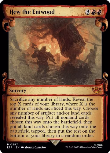 Hew the Entwood (Showcase Scrolls) (587), Universes Beyond: The Lord of the Rings: Tales of Middle-earth — Magic card price